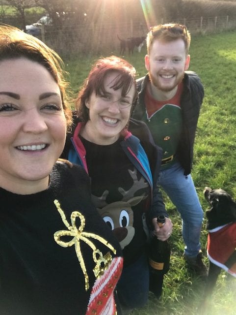 Jack, Jem and Lotty, at a park - dog walkers in Snodland